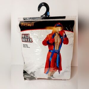 Red and Blue Silky Adult Boxer costume Spirit Halloween Size XL